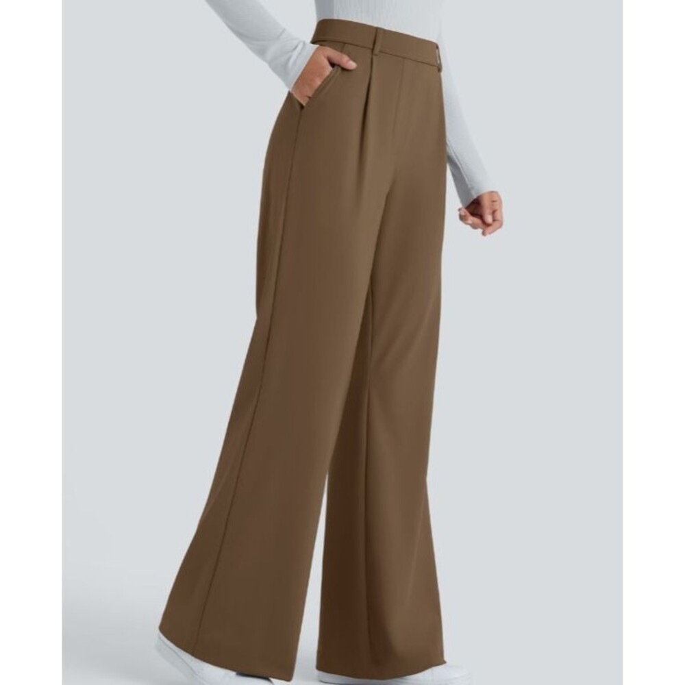 Halara Flex DayStretch High Waist Pleated Pull On Flare Pants Petite Medium
